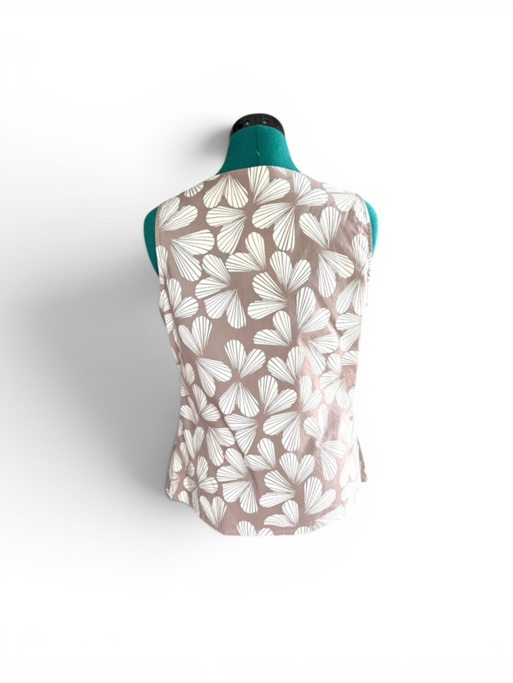 Boden Taupe Floral Sleeveless Top with Yellow Beaded Neckline - Picture 12 of 14